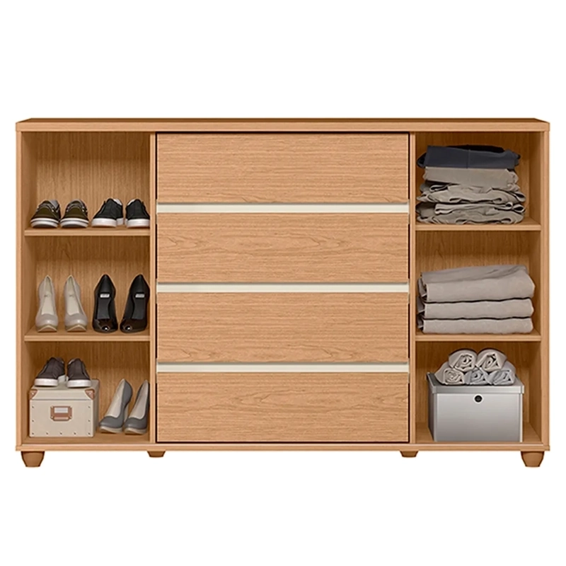 CÓMODA VEKKA HOME EVIDENZA 2 PUERTAS 4 CAJONES CAFÉ - 4