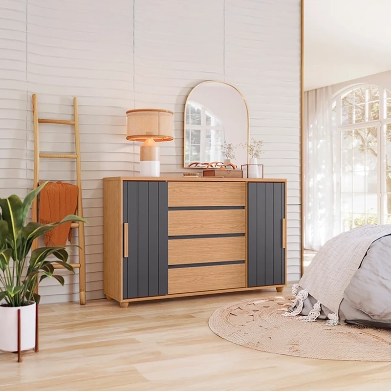 CÓMODA VEKKA HOME EVIDENZA 2 PUERTAS 4 CAJONES CAFÉ - 8