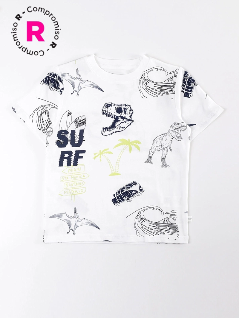 POLERA MANGA CORTA ALGODÓN NIÑO HARVEST PRINT