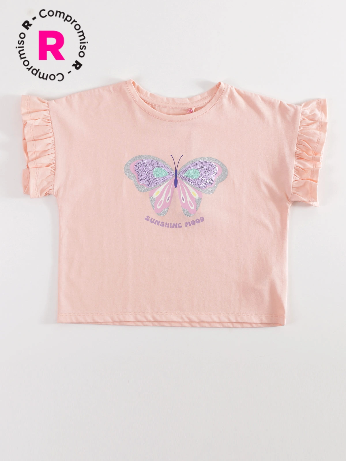 POLERA MANGA CORTA NIÑA HARVEST CON APLICACIÓN - 1