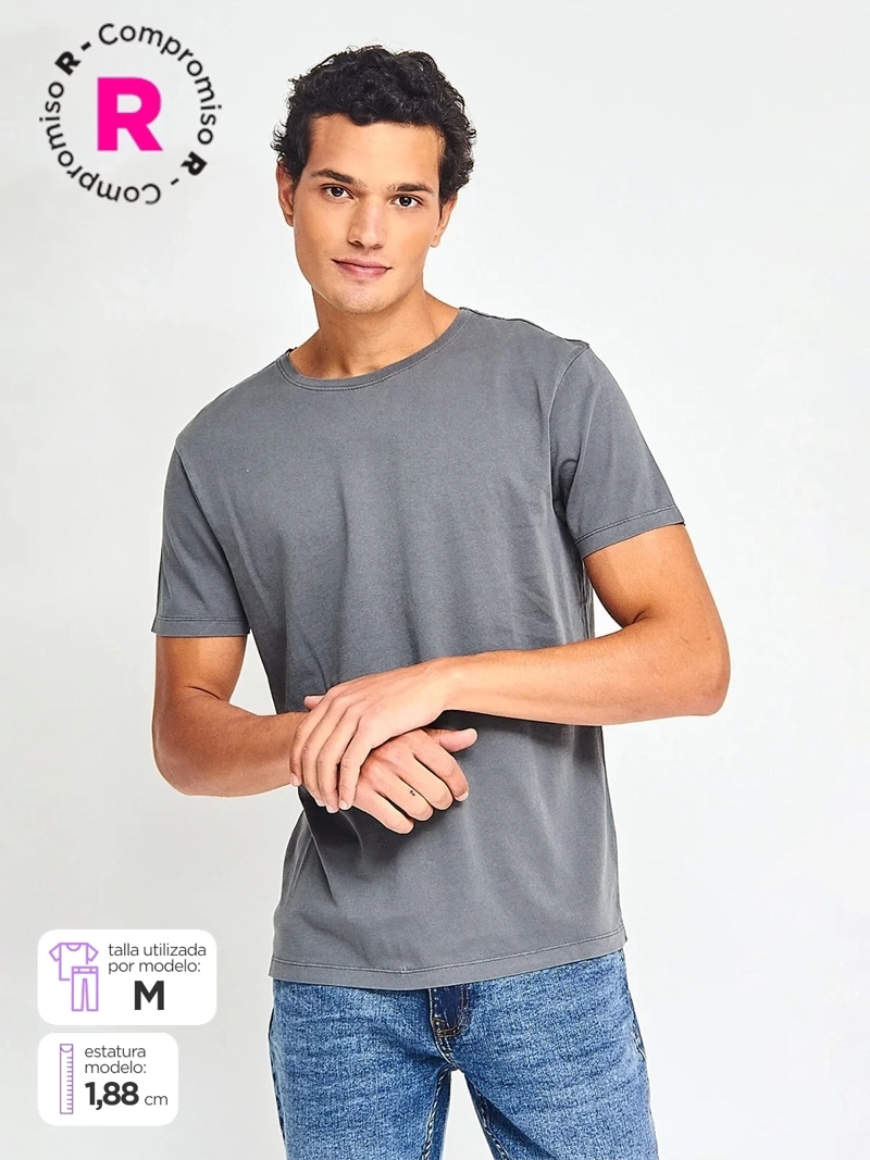 POLERA HOMBRE BARBADOS ALGODÓN CREW NECK MANGA CORTA BÁSICA