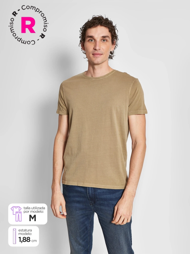 POLERA HOMBRE BARBADOS ALGODÓN CREW NECK MANGA CORTA BÁSICA - 1
