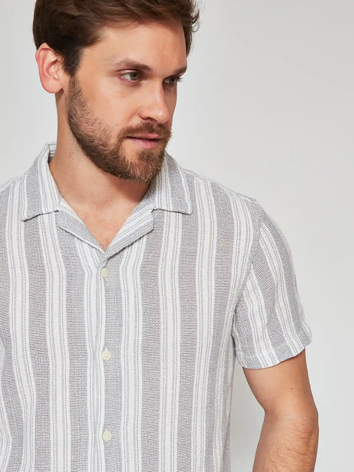 CAMISA HOMBRE MARQUIS ALGODÓN MANGA CORTA LÍNEAS TEXTURAS - 3