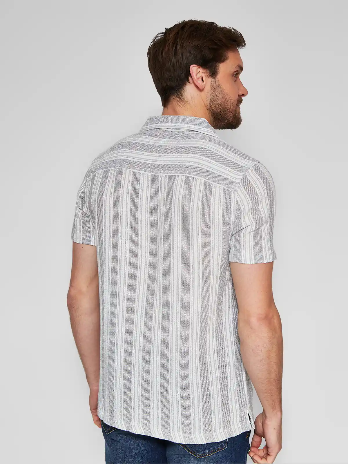 CAMISA HOMBRE MARQUIS ALGODÓN MANGA CORTA LÍNEAS TEXTURAS - 2