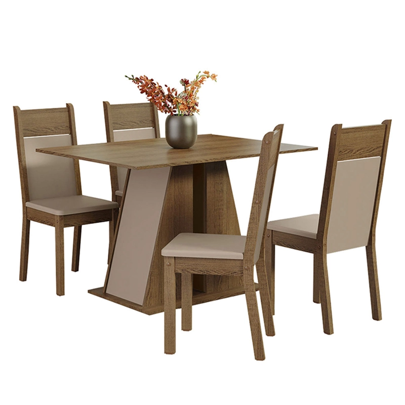 JUEGO DE COMEDOR VEKKA HOME ANGELA MORELLO 4 SILLAS BEIGE - 2