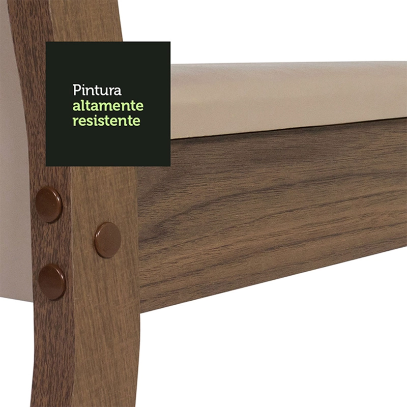 JUEGO DE COMEDOR VEKKA HOME ANGELA MORELLO 4 SILLAS BEIGE - 6
