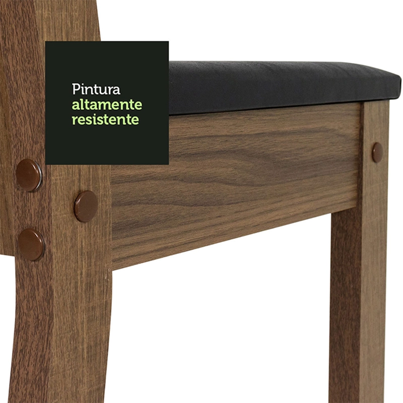 JUEGO DE COMEDOR VEKKA HOME ANGELO LUZ 6 SILLAS NEGRO - 7