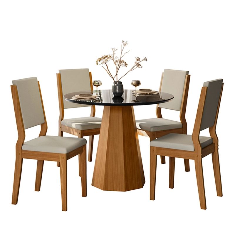JUEGO DE COMEDOR VEKKA HOME ISIS CAROL 4 SILLAS BEIGE - 2