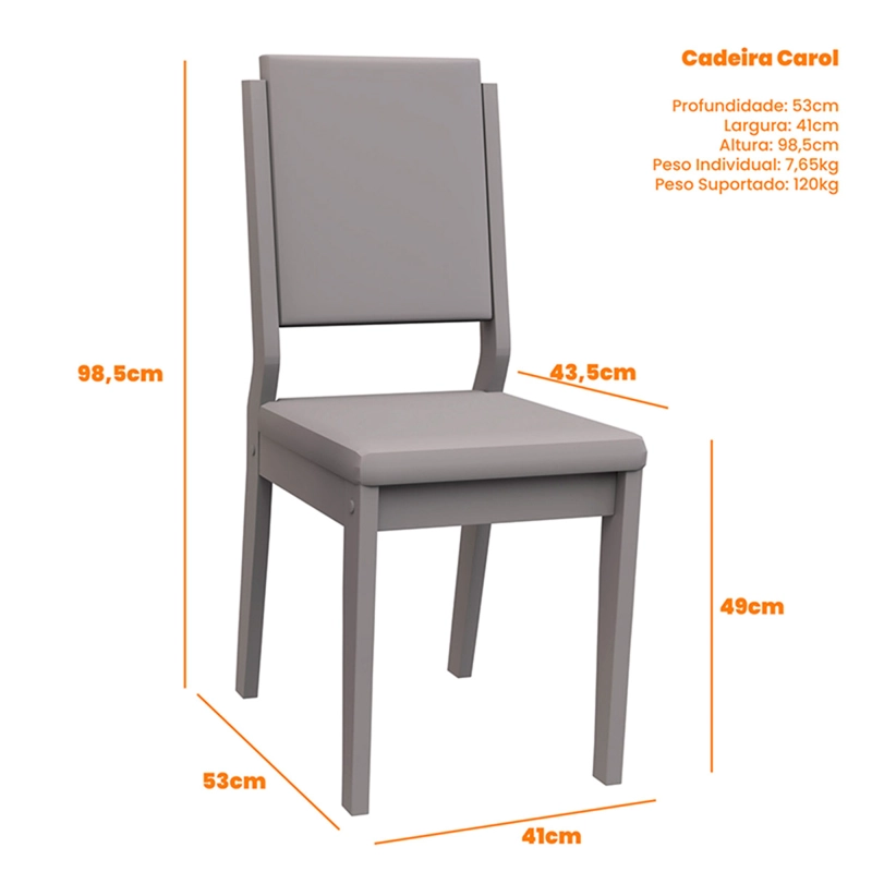 JUEGO DE COMEDOR VEKKA HOME ISIS CAROL 4 SILLAS BEIGE - 7