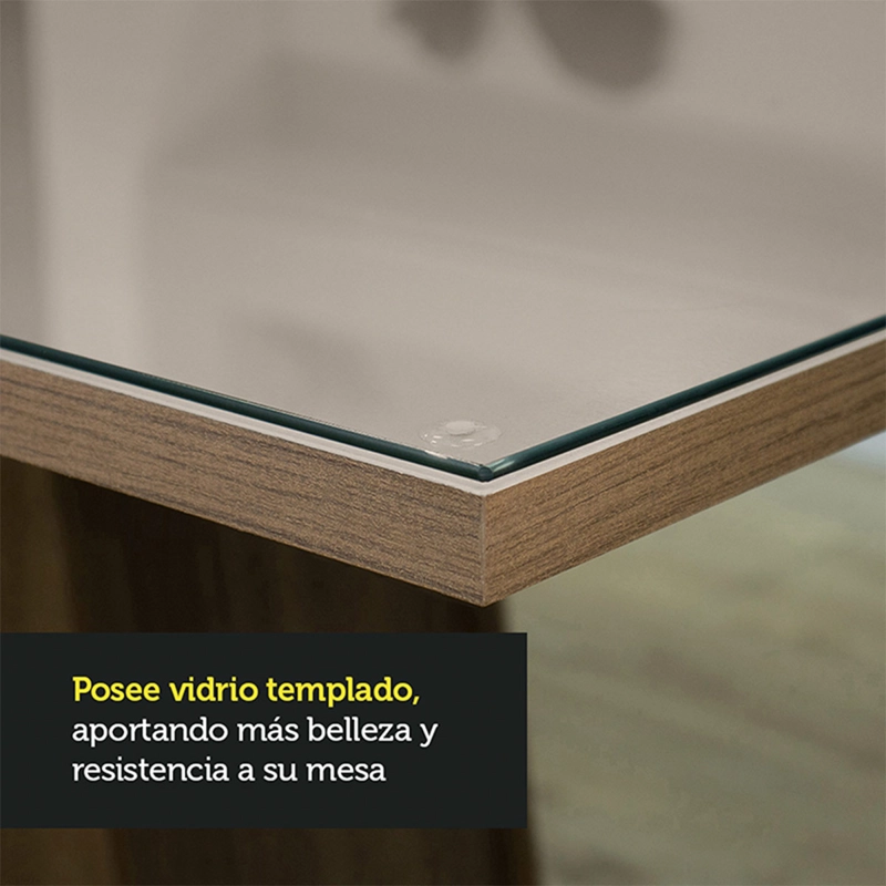 JUEGO DE COMEDOR VEKKA HOME LINDA FIORE 4 SILLA CAFÉ - 4