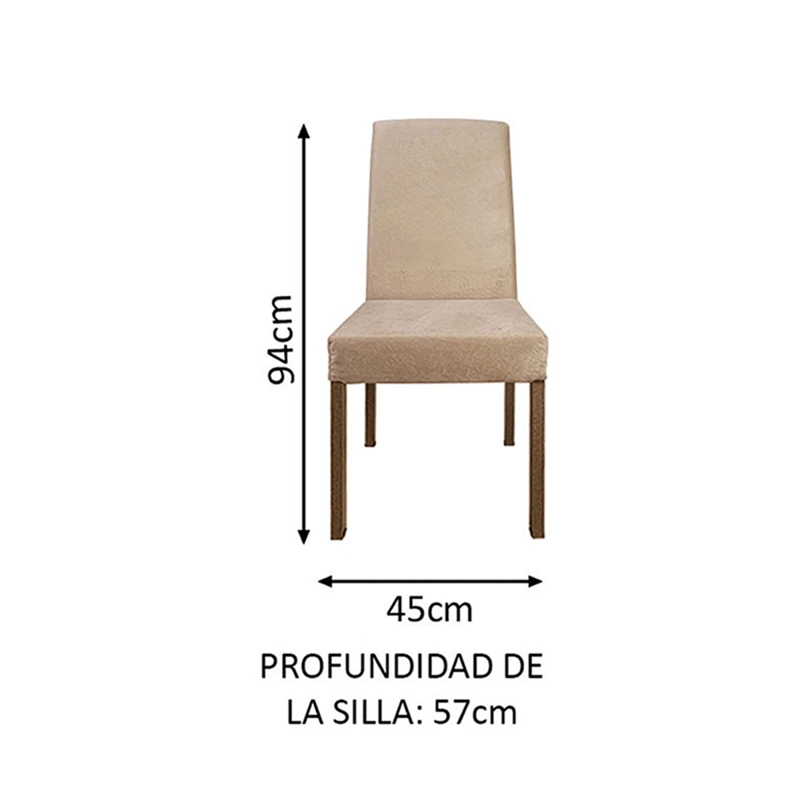 JUEGO DE COMEDOR VEKKA HOME LINDA FIORE 4 SILLA CAFÉ - 8