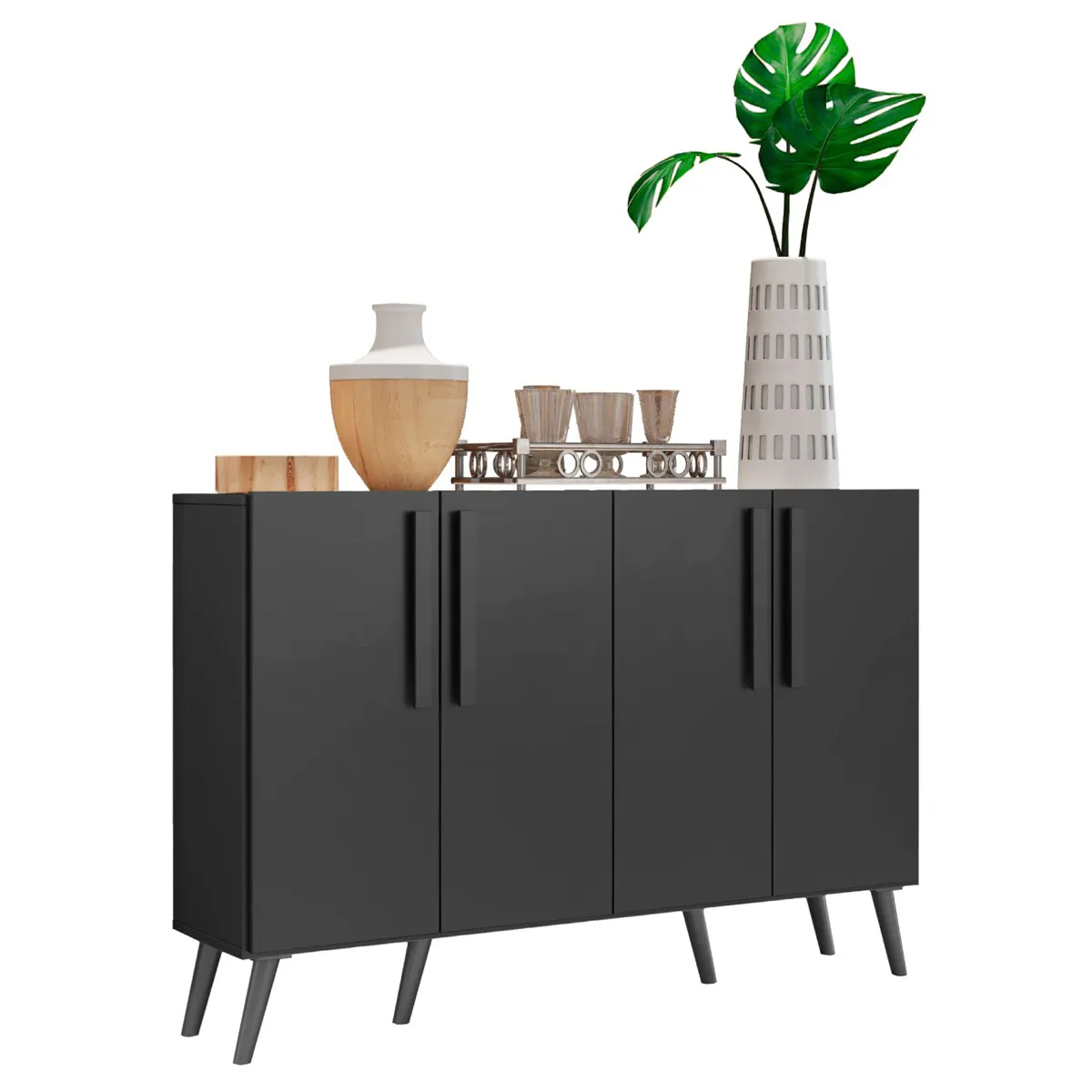BUFFET BE DESIGN RETRO VIENA 4 PUERTAS NEGRO - 3