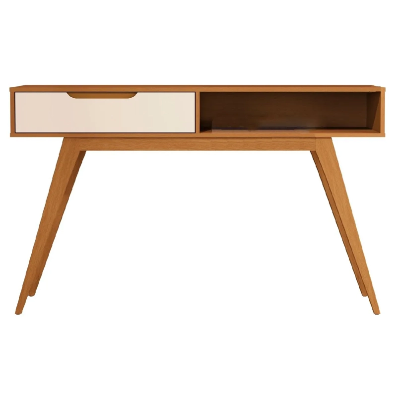 MESA DE ARRIMO BE DESIGN MDP 136 CM RETRO CARAMELO/PERLA - 1