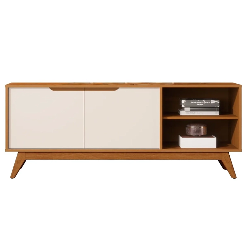 RACK TV BE DESIGN MDP 50" 2 PUERTAS CARAMELO/PERLA - 1
