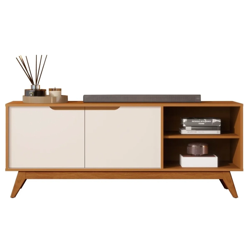 RACK TV BE DESIGN MDP 50" 2 PUERTAS CARAMELO/PERLA - 2