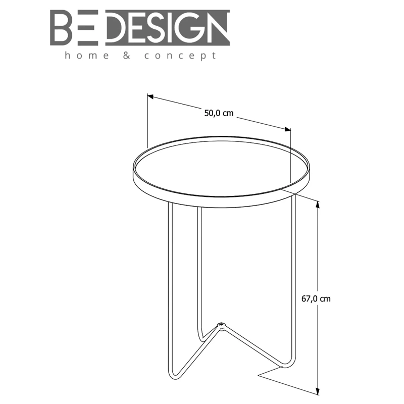 MESA LATERAL BE DESIGN METAL 50 CM REDONDA BRONCE - 3