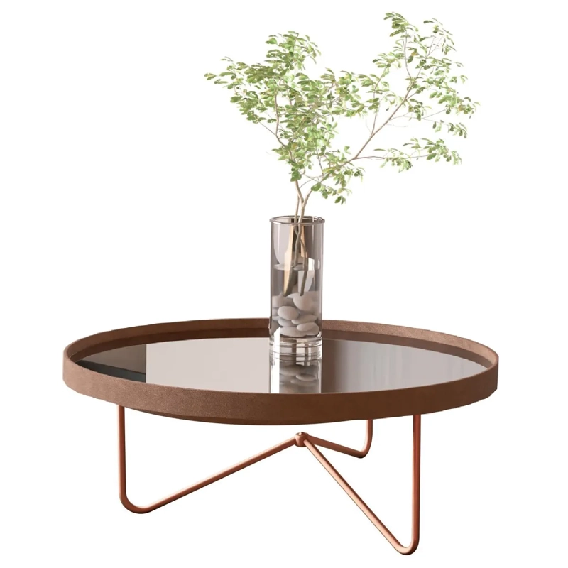 MESA DE CENTRO BE DESIGN METAL 38 CM REDONDA BRONCE - 2