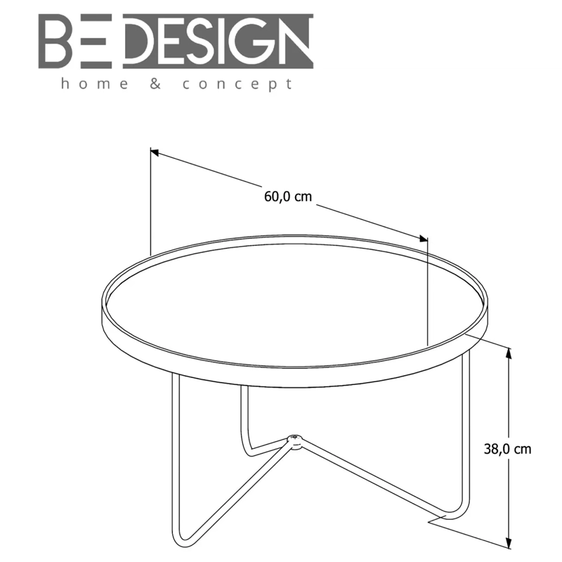 MESA DE CENTRO BE DESIGN METAL 38 CM REDONDA BRONCE - 3