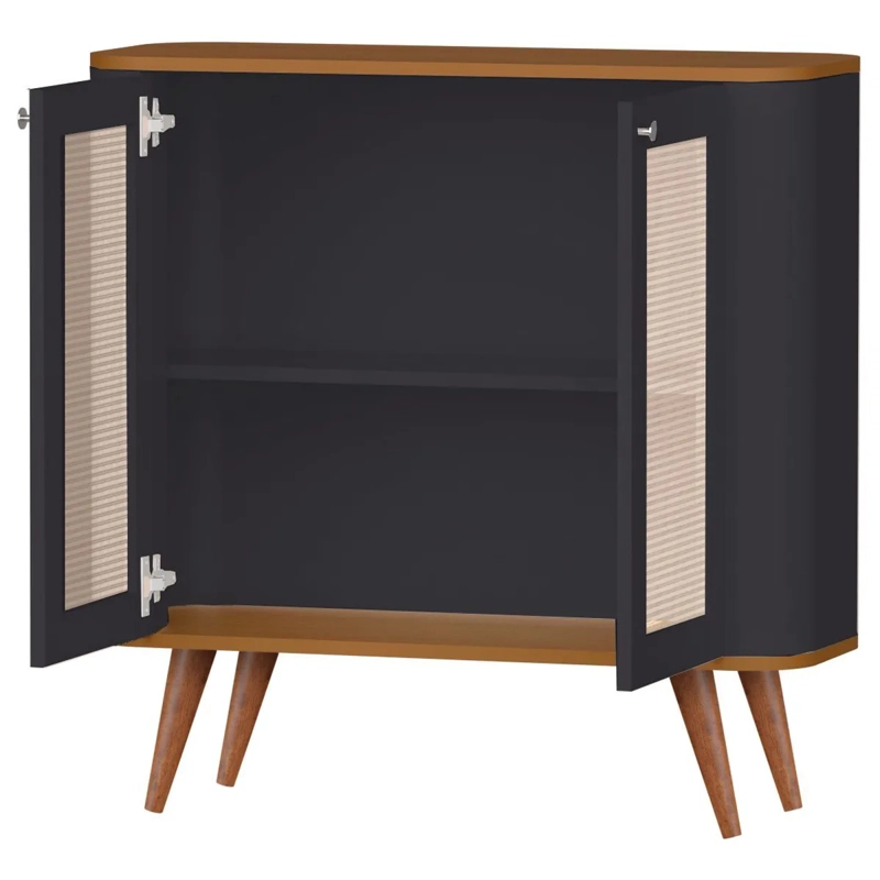 BUFFET BE DESIGN NEON NEGRO 2 PUERTAS CARAMELO - 2