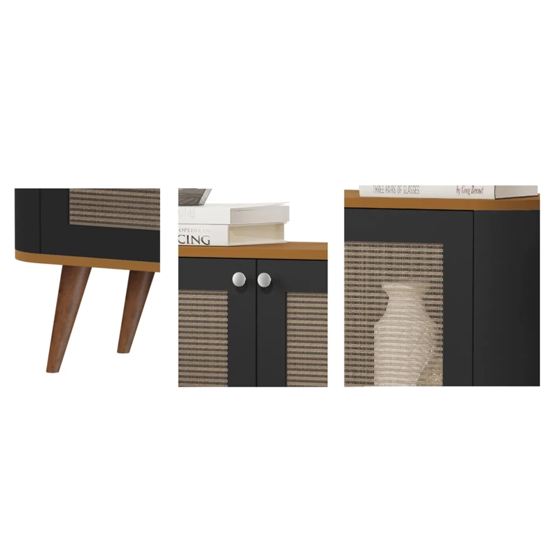 BUFFET BE DESIGN NEON NEGRO 2 PUERTAS CARAMELO - 4