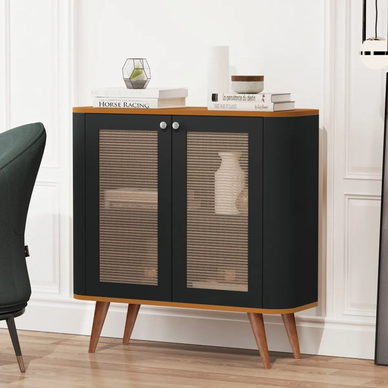 BUFFET BE DESIGN NEON NEGRO 2 PUERTAS CARAMELO - 7