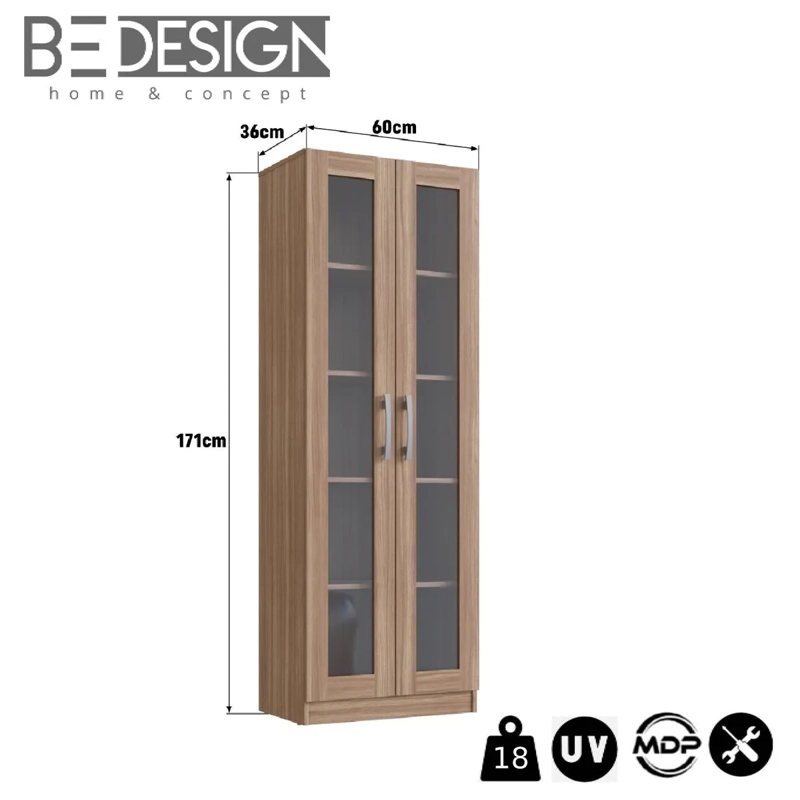ARMARIO BE DESIGN EMOVELL 2 PUERTAS CASTAÑO - 3