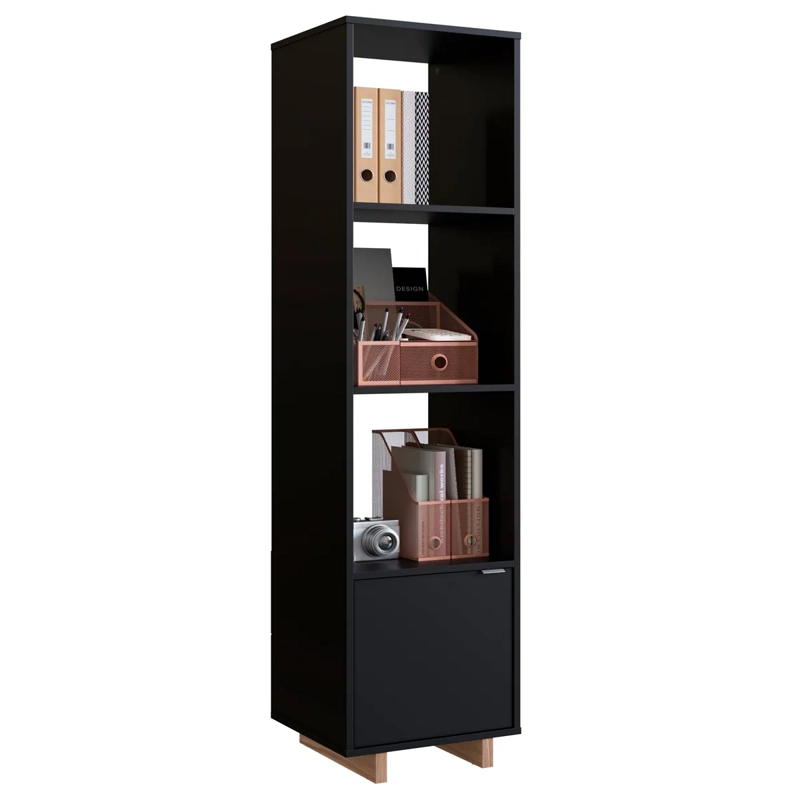 ARMARIO BE DESIGN NOMAD EMOVELL 3 ESPACIOS 1 PUERTA NEGRO - 2