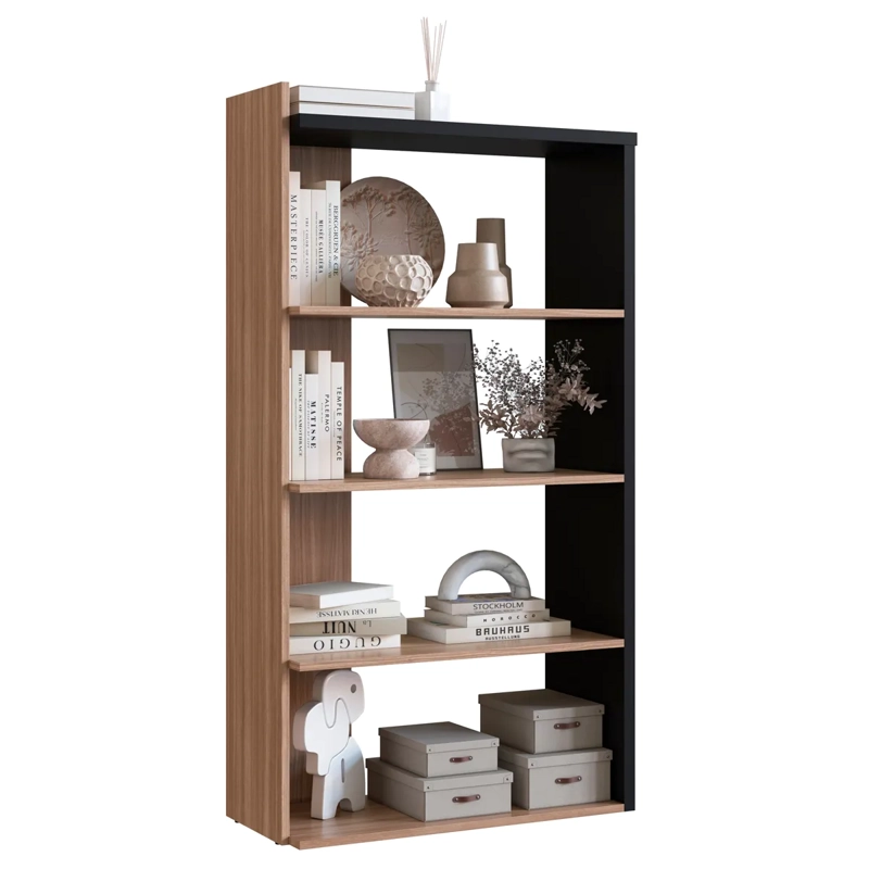 ESTANTE BE DESIGN SENSE EMOVELL 4 REPISAS MDP CASTAÑO/NEGRO - 2