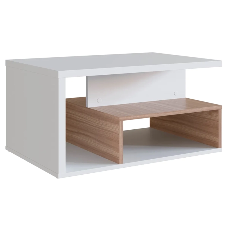 MESA DE CENTRO BE DESIGN MDP 67.5 CM LÍNEA EMOVELL BLANCO/CASTAÑO - 1