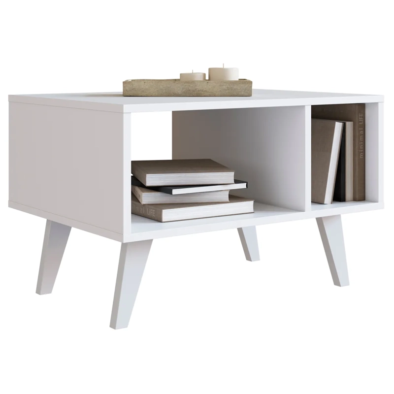 MESA DE CENTRO BE DESIGN MDP 60 CM RETRO EMOVELL BLANCO - 2