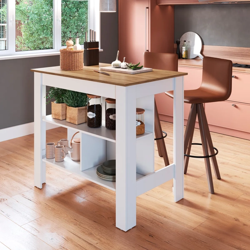 ISLA COCINA BE DESIGN EMOVELL MIEL BLANCO - 4