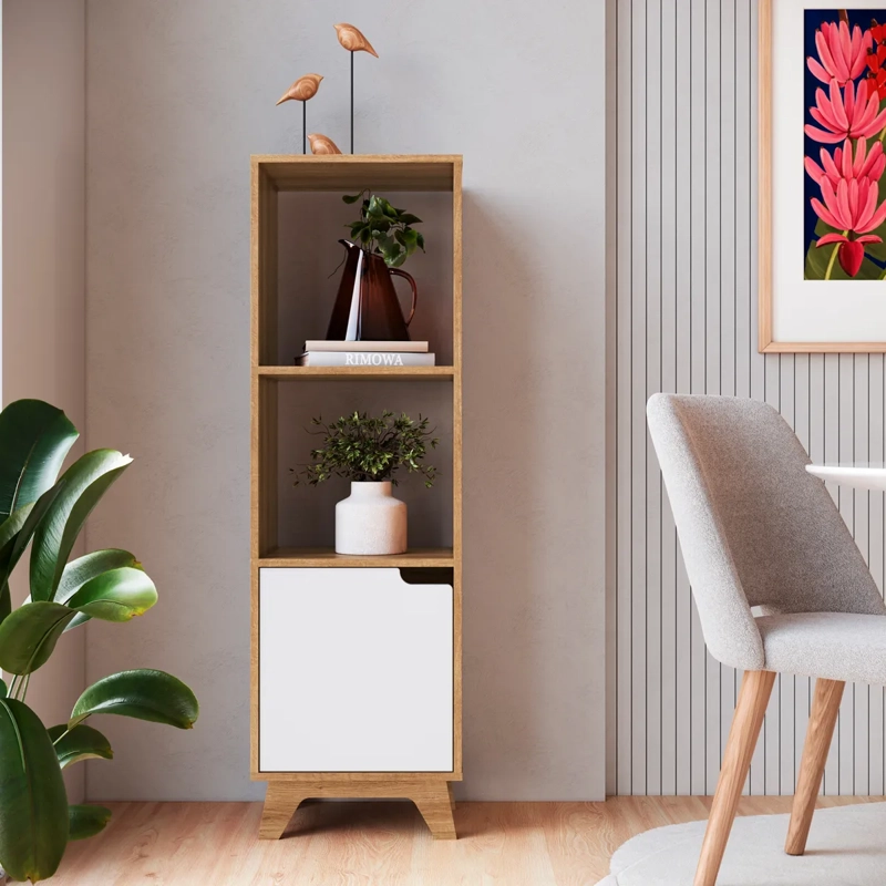 ESTANTE BE DESIGN EMOVELL 3 REPISAS MDP 1P MIEL/BLANCO - 4