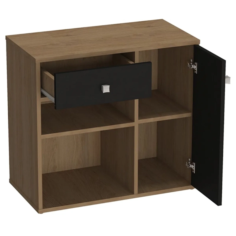 MUEBLE MULTIUSO BE DESIGN 1 PUERTA 1 CAJÓN NEGRO - 2
