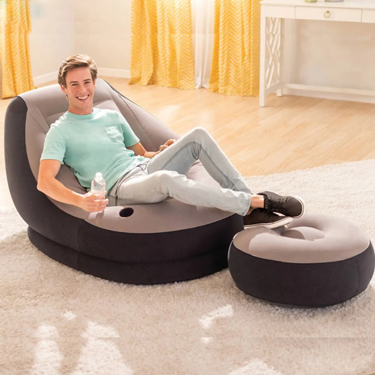 SILLÓN BE DESIGN INFLABLE RELAX LIVE SPORT+POSA PIES AZUL - 4