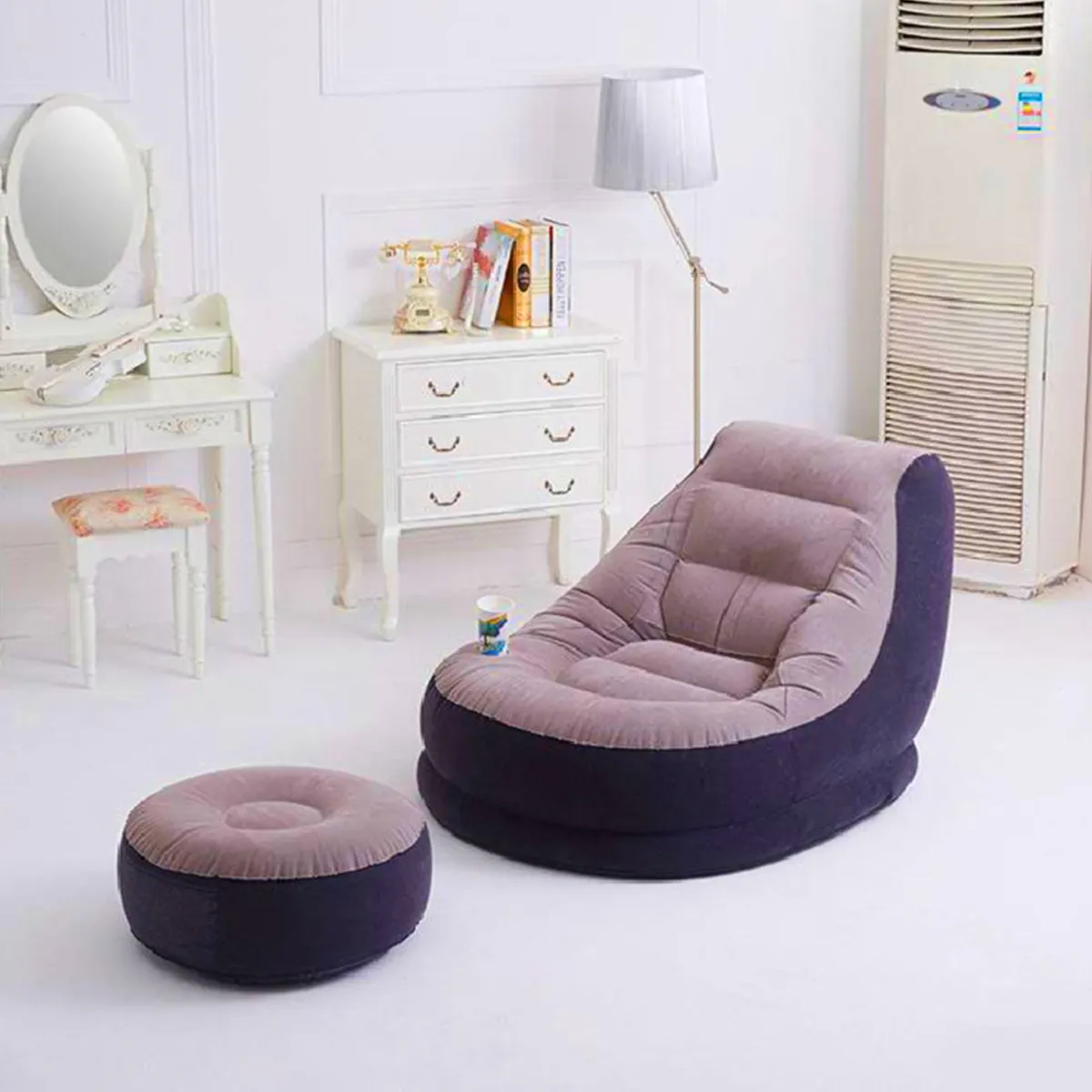 SILLÓN BE DESIGN INFLABLE RELAX LIVE SPORT+POSA PIES AZUL - 5