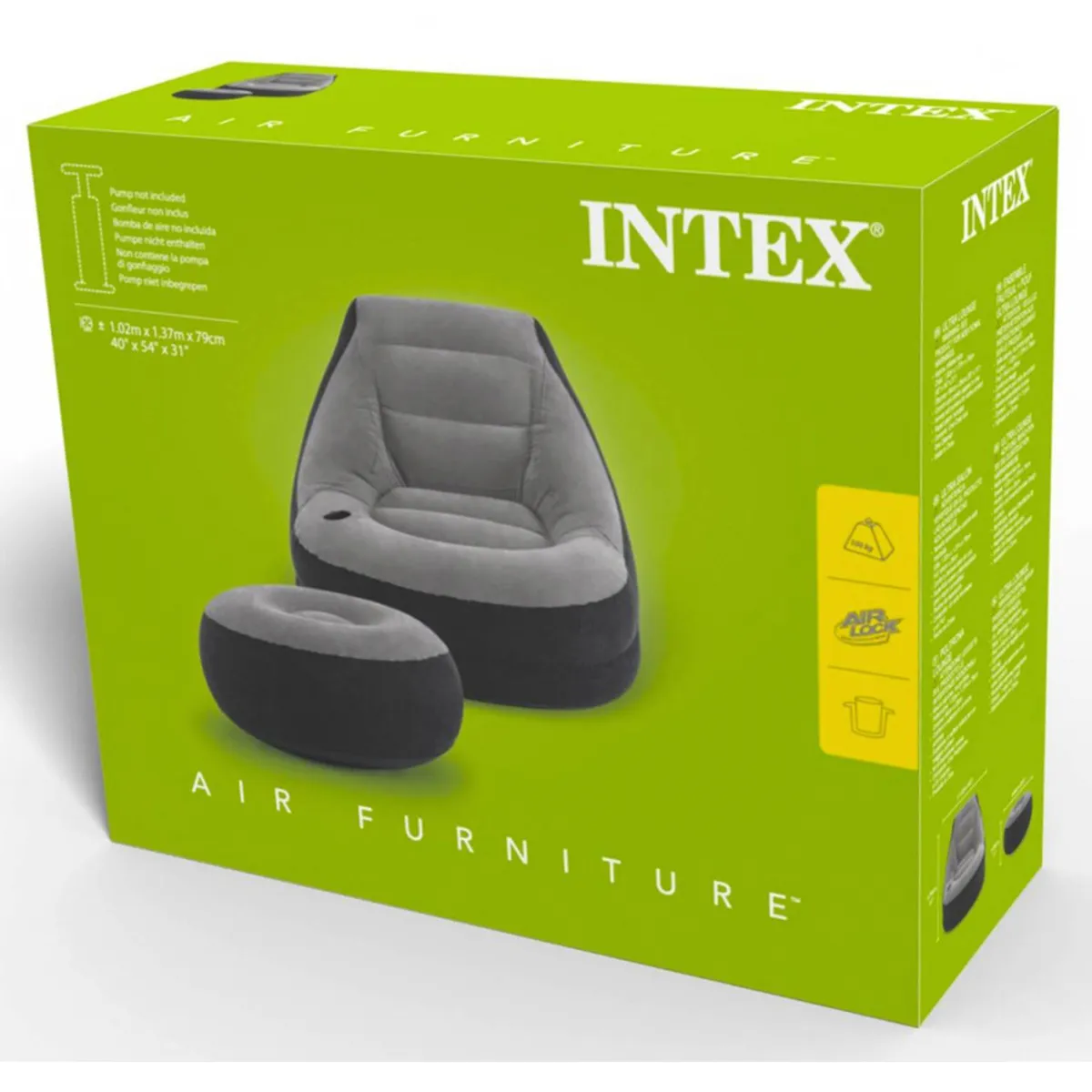 SILLÓN BE DESIGN INFLABLE RELAX LIVE SPORT+POSA PIES AZUL - 6