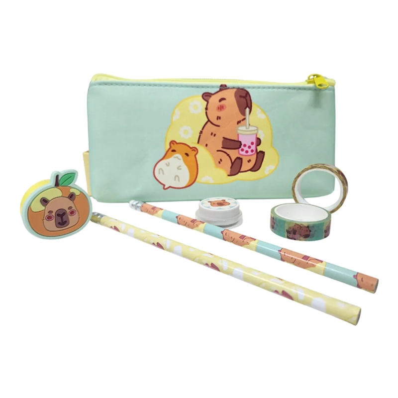 SET HARVEST CAPIBARA CON ACCESORIOS PASTEL - 3