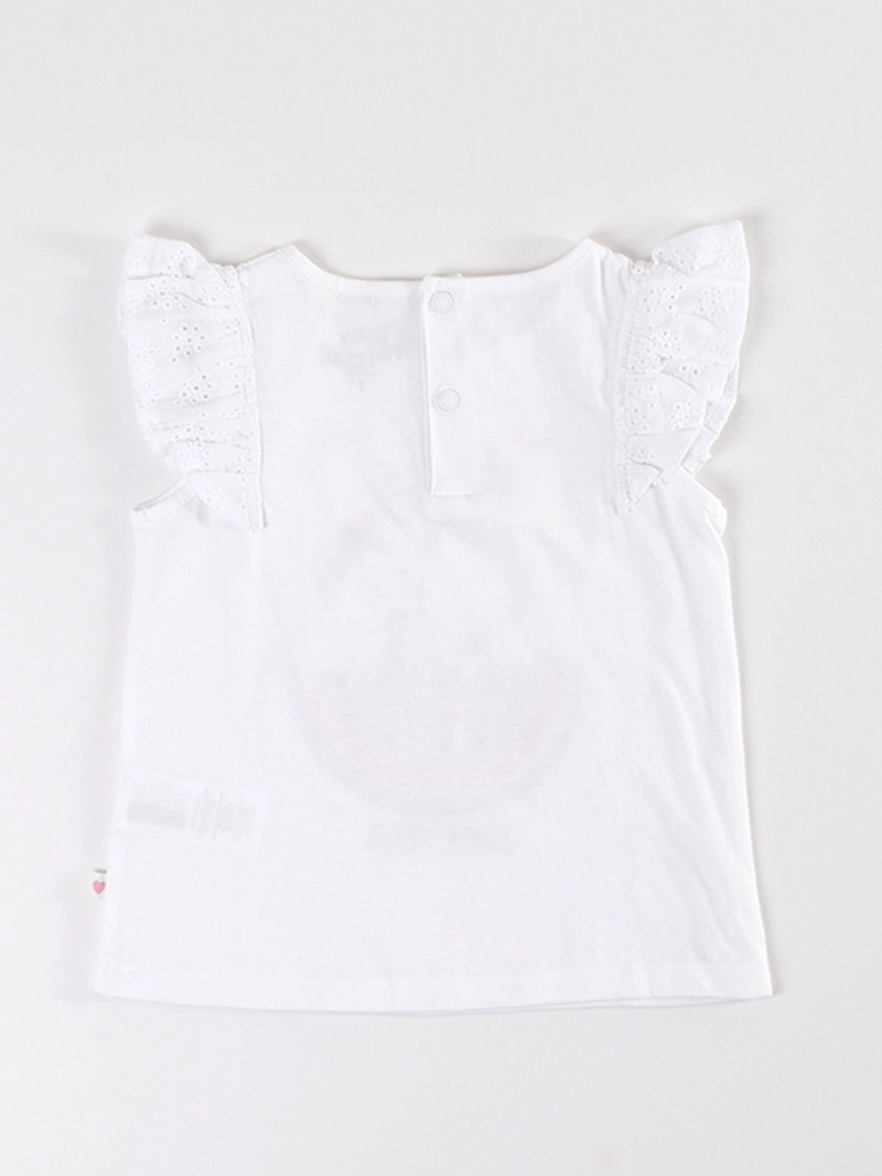 POLERA NIÑA BABY HARVEST CON MANGAS BRODERIE Y ESTAMPADO CENTRAL - 2