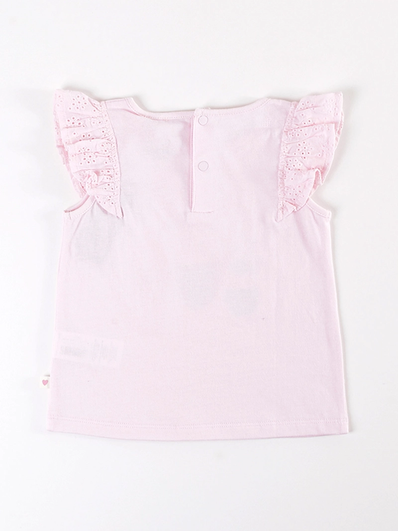 POLERA NIÑA BABY HARVEST CON MANGAS BRODERIE Y ESTAMPADO CENTRAL - 2