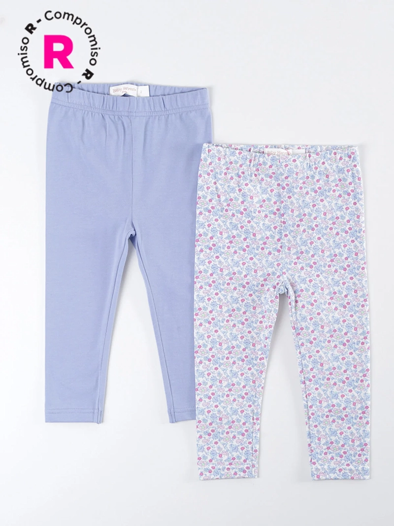 PACK CALZAS NIÑA BABY HARVEST LISA ESTAMPADO