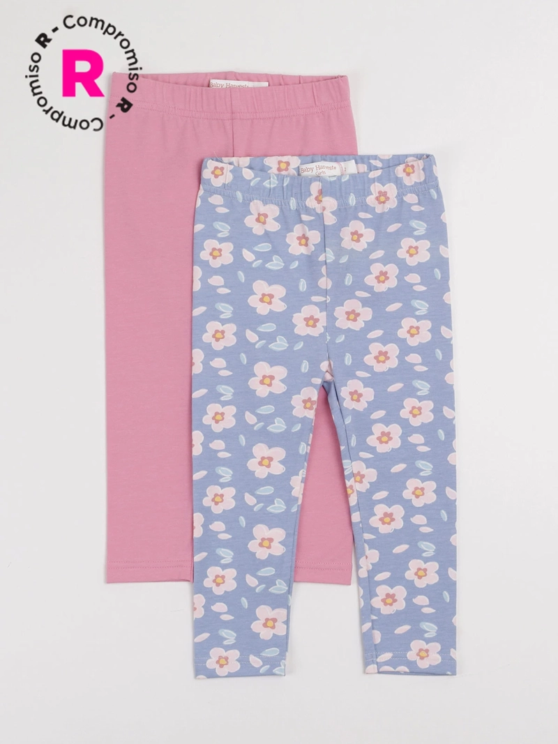 PACK CALZAS NIÑA BABY HARVEST LISA ESTAMPADO
