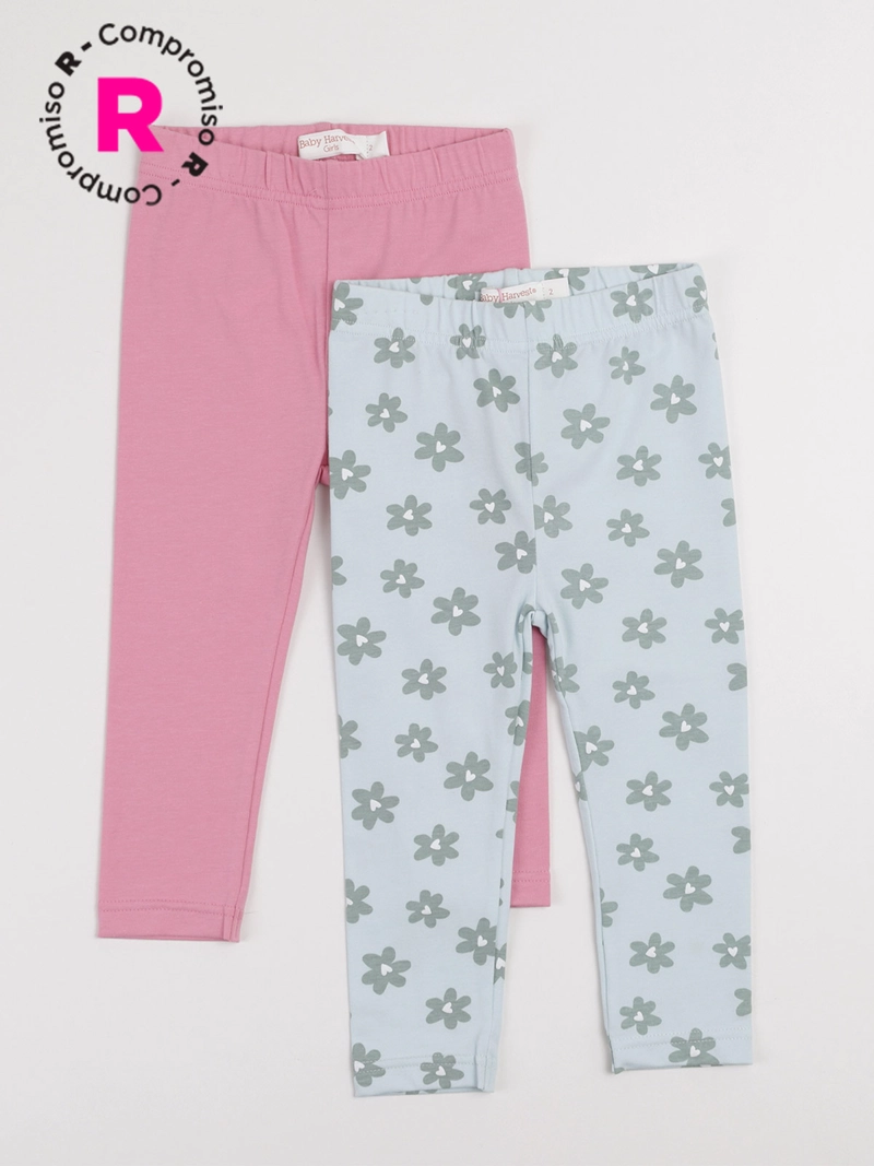 PACK CALZAS NIÑA BABY HARVEST LISA ESTAMPADO