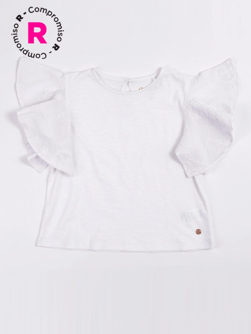 POLERA MANGA CORTA NIÑA HARVEST VUELOS BORDADO - 1