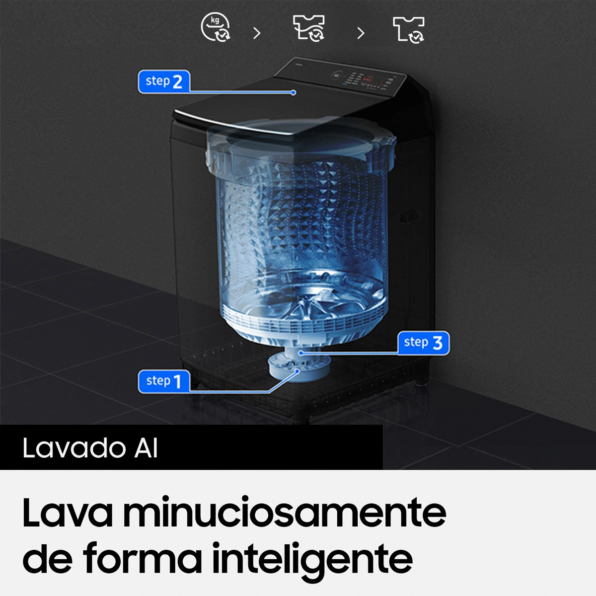 LAVADORA CARGA SUPERIOR SAMSUNG WA80F21S8BZS BE SPOKE 21KG NEGRO - 5