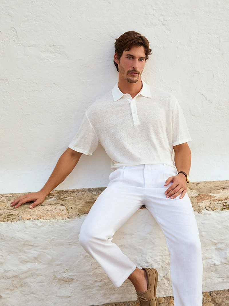 POLERA HOMBRE SPAVALDI LINO CUELLO POLO MANGA CORTA