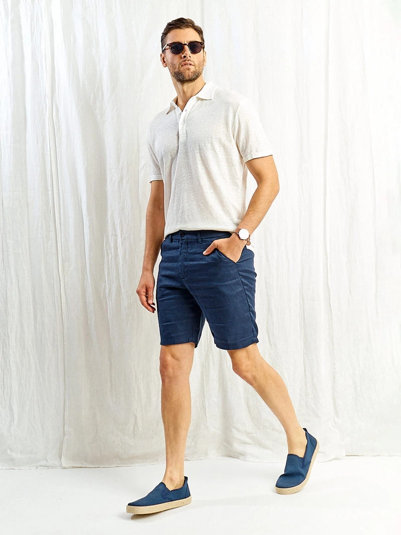POLERA HOMBRE SPAVALDI LINO CUELLO POLO MANGA CORTA - 6