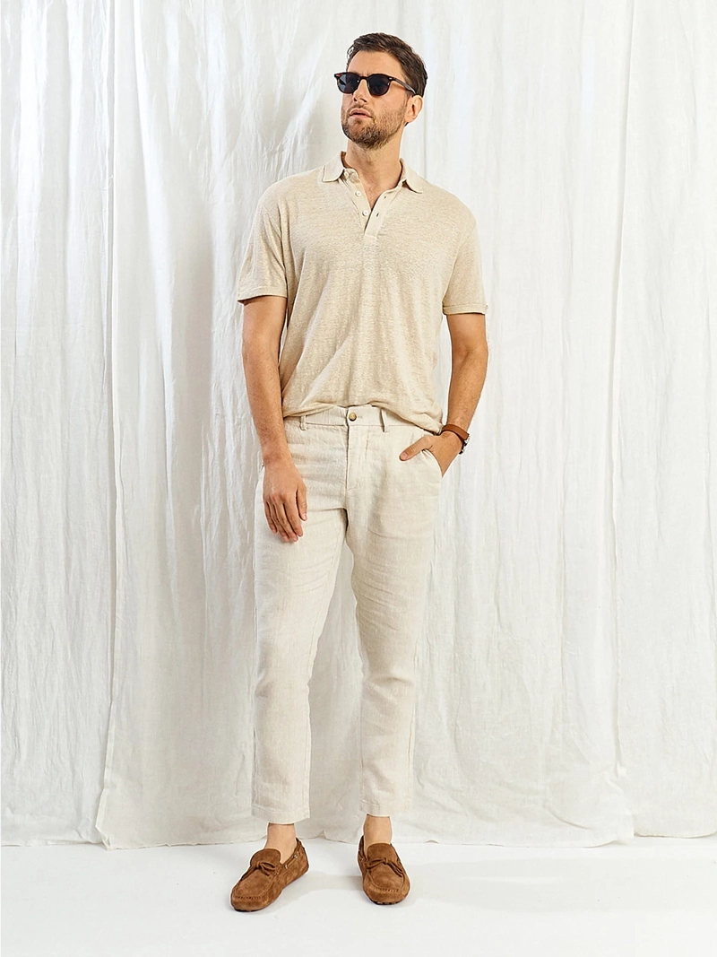 POLERA HOMBRE SPAVALDI LINO CUELLO POLO MANGA CORTA - 6