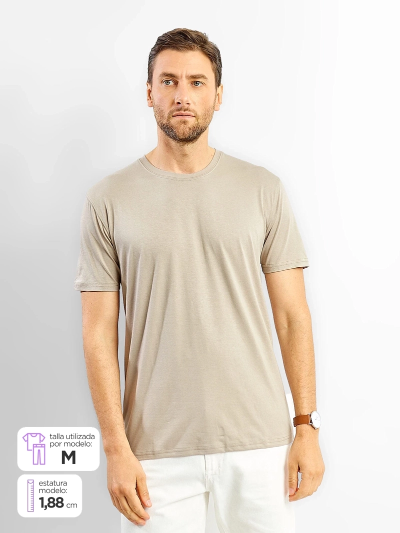 POLERA HOMBRE SPAVALDI CUELLO REDONDO MANGA CORTA - 1