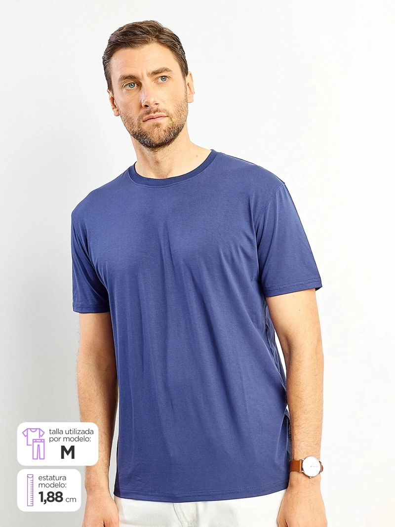 POLERA HOMBRE SPAVALDI CUELLO REDONDO MANGA CORTA - 1