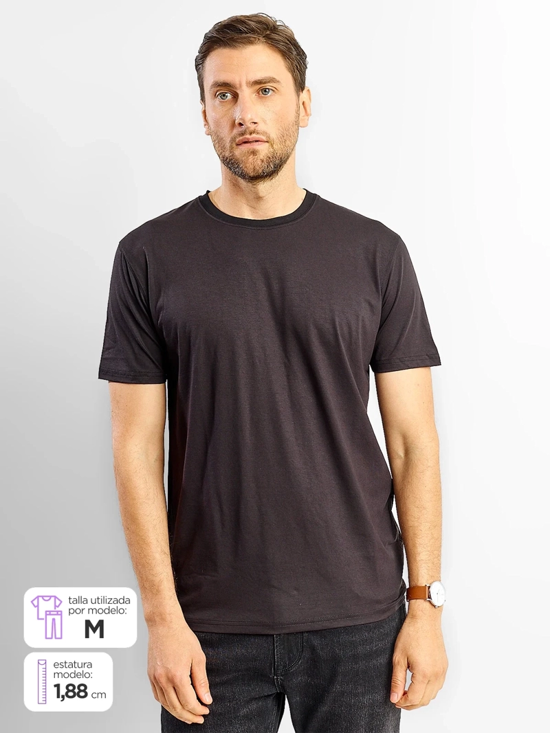 POLERA HOMBRE SPAVALDI CUELLO REDONDO MANGA CORTA - 1